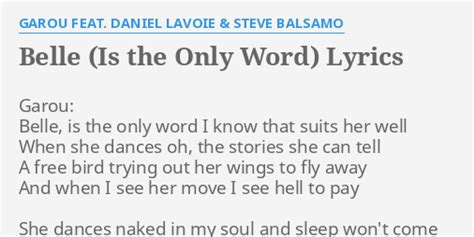 Belle (Is the Only Word) [Belle] lyrics.